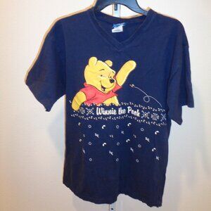 Winnie The Pooh Jerry Leigh Vintage T-Shirt Size Large Short Sleeve Blue Cotton